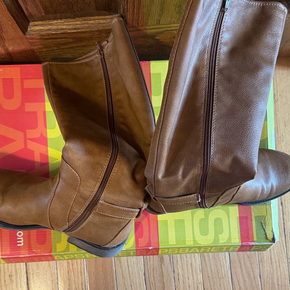 Faux leather BareTraps Tan Leather Knee-High Boots - Picture 5 of 7